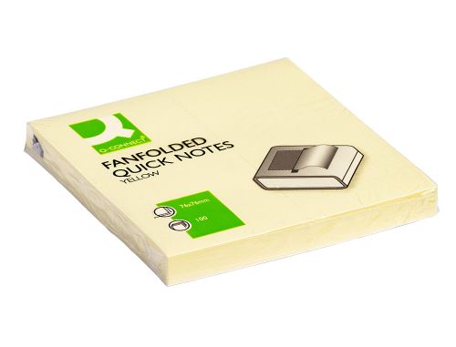 Bloco de notas adesivas q-connect amarelo 76 x 76 mm zig-zag , Q-connect , 34207 , 5705831021617